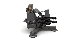 Lego WWII Flak 38mm AA Gun Instructions [upl. by Ardys14]