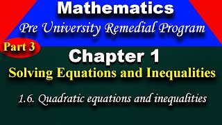 Pre University Remedial Program Mathematics chapter 1 part 3 [upl. by Elatia]