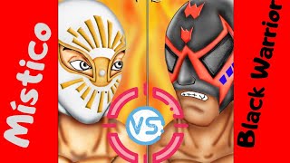 MISTICO vs BLACK WARRIOR mascara vs mascara  lucha retro [upl. by Westley715]