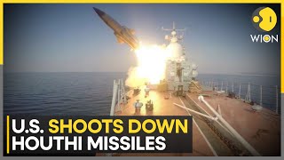 US shoots down Houthi missiles in Red Sea  Latest News  WION [upl. by Eirroc]