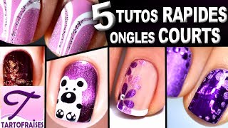 Ongles Courts 5 tutos nail art faciles au vernis pour débutants [upl. by Netsrek171]