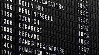 The wonderful splitflap Departure Board at Frankfurt Airport [upl. by Athalie322]