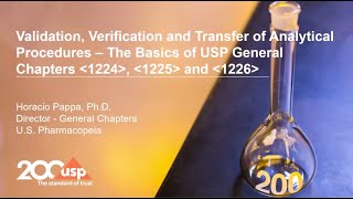 Validation Verification amp Transfer of Analytical Methods – USP General Chapters 1224 1225 amp 1226 [upl. by Xad365]