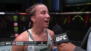 Maycee Barber Octagon Interview  UFC Vegas 32 [upl. by Tnirb]