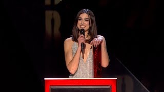 Dua Lipa wins British Female Solo Artist  The BRIT Awards 2018 [upl. by Ellehcil304]