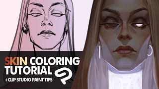 SKIN COLORING Tutorial  Clip Studio Paint tips [upl. by Eveivaneg414]