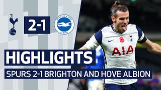 HIGHLIGHTS  SPURS 21 BRIGHTON  HARRY KANE PENALTY AND GARETH BALE WINNER [upl. by Melise]