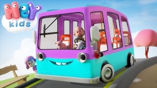 The Wheels On The Bus Go Round And Round song  HeyKids Nursery Rhymes [upl. by Aittam]