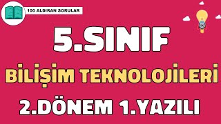 5Sınıf Bilişim Teknolojileri 2Dönem 1Yazılıya Hazırlık Soruları🧑‍🎓💯 yazılı [upl. by Akcirehs]