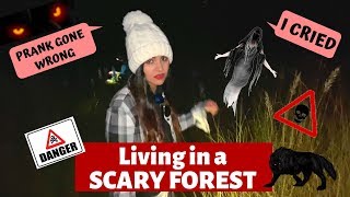 Living 24 HOURS in FOREST Prank gone wrong [upl. by Etnuaed]