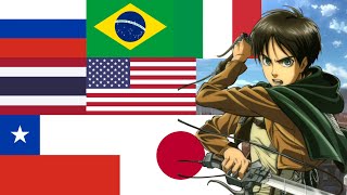 『Shinzou wo Sasageyo 』Shingeki no Kyojin  Attack on Titan Multilanguages [upl. by Hardi326]