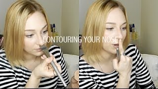 HOW TO CONTOUR NOSE SLIMMER SHORTER LESS PROMINENT [upl. by Daron]