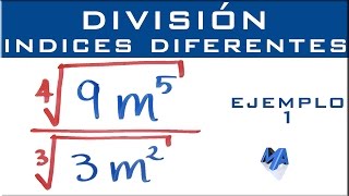 División de radicales con indices diferentes  Ejemplo 1 [upl. by Ydnas]