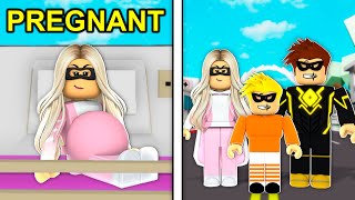 Pregnant SUPERHERO In Roblox Brookhaven [upl. by Eedna]