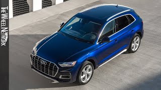 2021 Audi Q5 45 TFSI quattro  Navarra Blue Metallic  Driving Interior Exterior US Spec [upl. by Saxe751]