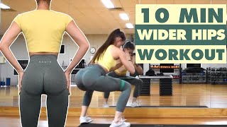 10 MIN WIDER HIPS WORKOUT AT HOME  HOW TO REDUCE HIP DIPS [upl. by Qulllon]