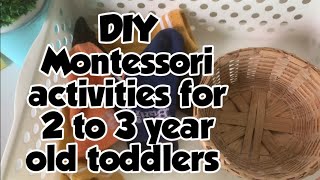 12 DIY Montessori activities for 2 to 3 year old toddlers part 1  Montessori at home [upl. by Altaf]