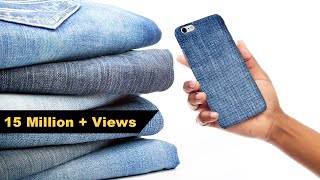 How to Make Mobile cover  DIY Mobile Cover  Denim Hacks  Crafts Junction [upl. by Lertnahs]