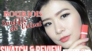 Swatch amp Review  BOURJOIS Souffle de Velvet Rouge Edition BAHASA [upl. by Eyla894]