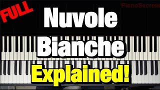 Nuvole Bianche Ludovico Einaudi Piano Tutorial Complete Song [upl. by Kelwunn689]