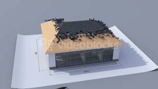 building a house with a hip roof time lapse 3d animation of house construction from the blueprints t [upl. by Ynattyrb]