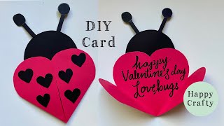 DIY Love Bug Card  Valentines Day Crafts for Kids [upl. by Korwin755]