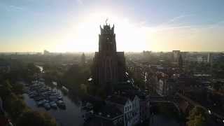 Dordrecht met drone gefilmd vanaf de rivier [upl. by Yrtnej]