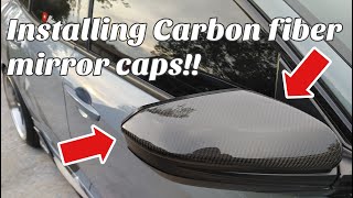 How to install carbon fiber mirror caps on a 10th gen civic  FK7 FK8 Si Hatchback sedan coupe [upl. by Richmond]