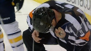 NHL Pucks Hitting the RefsLinesmen [upl. by Stormi]