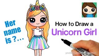 How to Draw a Unicorn Cute Girl Easy [upl. by Curt]