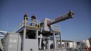 Electromagnetic Railgun Firing Test At Dahlgren Range [upl. by Erminie475]