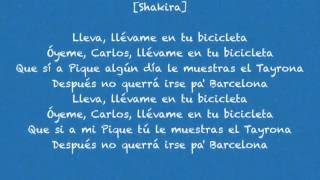 Shakira y Carlos Vives  La Bicicleta LetraLyrics  canción original [upl. by Enimaj]