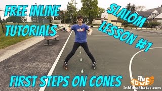 Beginner slalom on inline skates  lesson 1 [upl. by Doyle907]