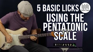 5 Basic Licks Using The Pentatonic Scale  Guitar Lesson [upl. by Valente617]