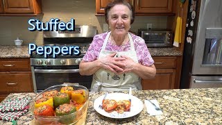 Italian Grandma Makes Stuffed Peppers [upl. by Ardnassac]