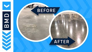 Concrete Floor Polishing Process  Before and After [upl. by Eiralam397]