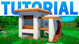 MINECRAFT CASA MODERNA COMPACTA Y BONITA  TUTORIAL [upl. by Talyah]