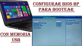 Configurar BIOS HP para bootear con USB [upl. by Jordanson]