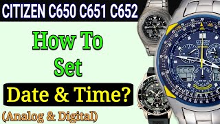 Citizen C650 Setting Instructions Also for C651 C652 Skyhawk  Set Time amp Date [upl. by Jeanne559]