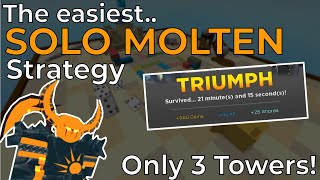 EASIEST SOLO MOLTEN TRIUMPH  Tower Defense Simulator Roblox [upl. by Hersh578]