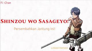 Shinzou wo Sasageyo  Linked Horizon  Shingeki no Kyojin S2 OP Full Song  Lirik Terjemahan Ind [upl. by Enilhtak]