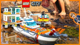 Lego City Coast Guard Headquarters Epic Sea Rescue Mission  Time Lapse Build [upl. by Ha608]