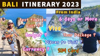 Bali Custom Itinerary 6 Days or More  Bali Places to Visit  Bali Trip Plan from India 2023 [upl. by Lorinda]