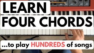 Piano chords for beginners learn four chords to play hundreds of songs [upl. by Olnee77]