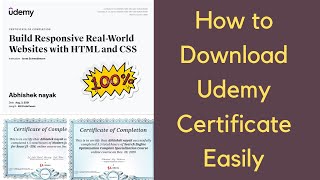 How to download Udemy Certificate in 2024  Best tricks to download [upl. by Port]