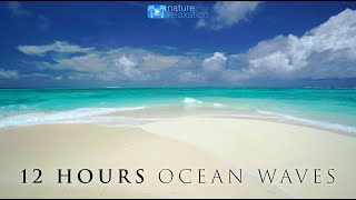 12 HOUR 4K Ocean Waves Video amp Sounds Perfect Beach Scene quotWhite Sand Blue Waterquot Fiji Islands [upl. by Nitza638]