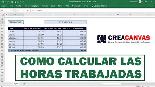 COMO CALCULAR LAS HORAS TRABAJADAS EN EXCEL SUMAR Y RESTAR HORAS [upl. by Garcon]