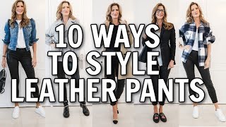 How To Style Leather Pants  Casual to Dressy Try On [upl. by Arevle]