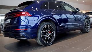 Stunning Audi Q8 50 TDI quattro 286 PS in Navarra blue walkaround [upl. by Lindy962]