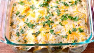 Easy Green Chile Chicken Enchiladas Recipe [upl. by Ahsitil]